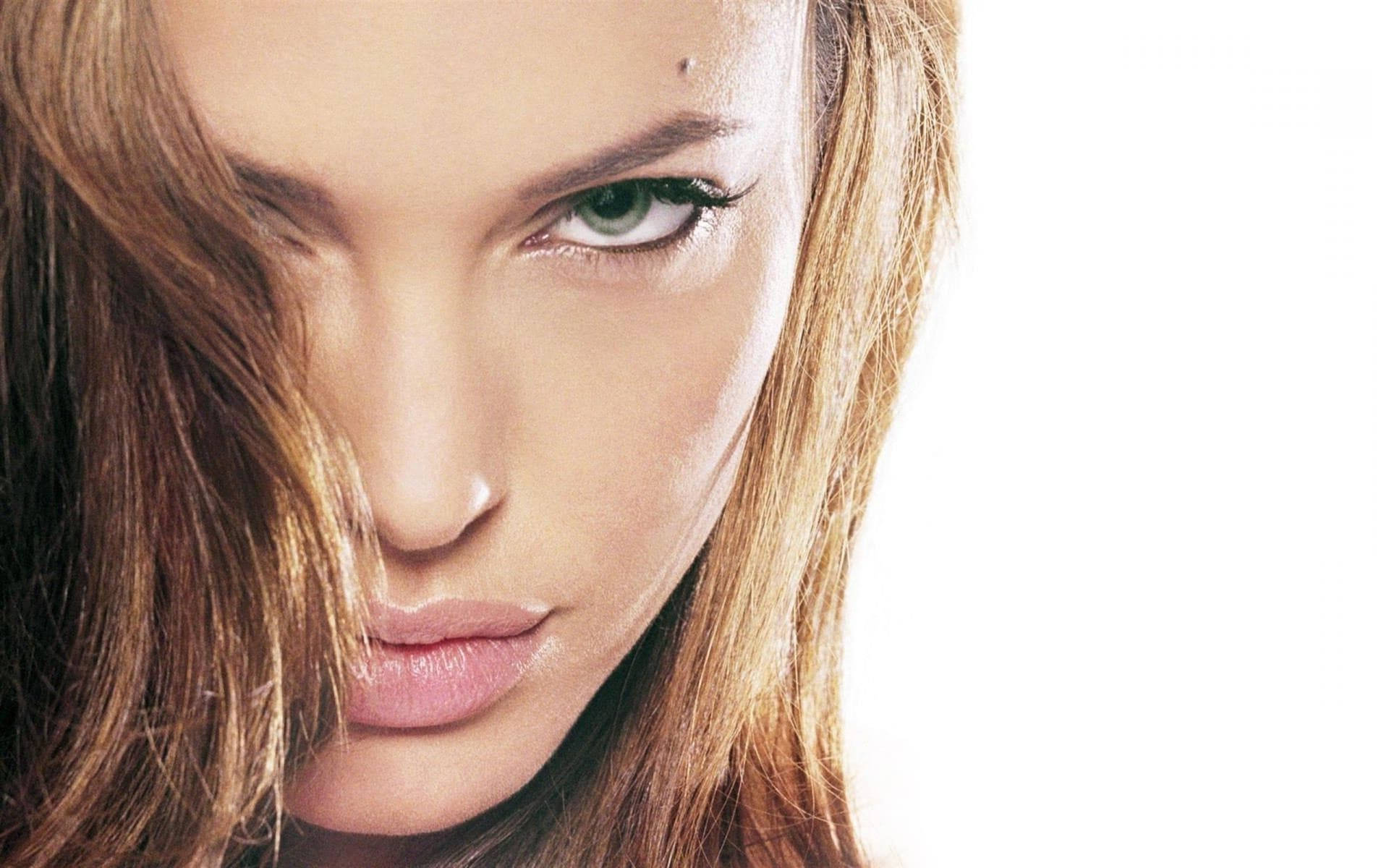 Close-up Smizing Angelina Jolie Background