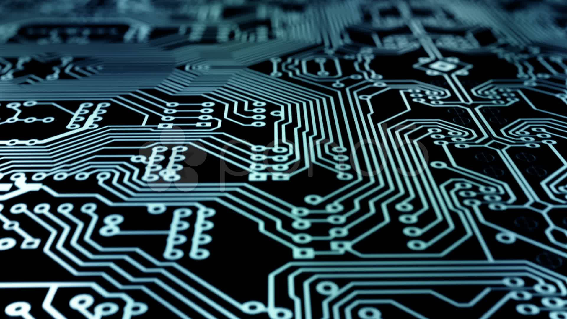 Close-up Traces Circuit Board Background
