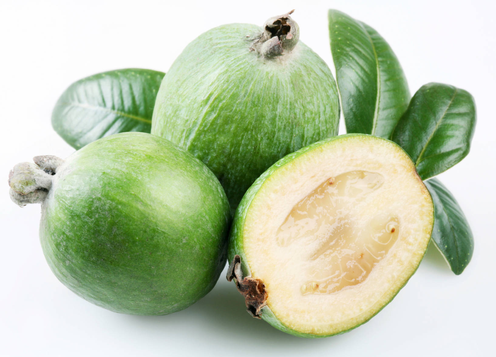 Close-up View Of A Fresh Feijoa Fruit Background