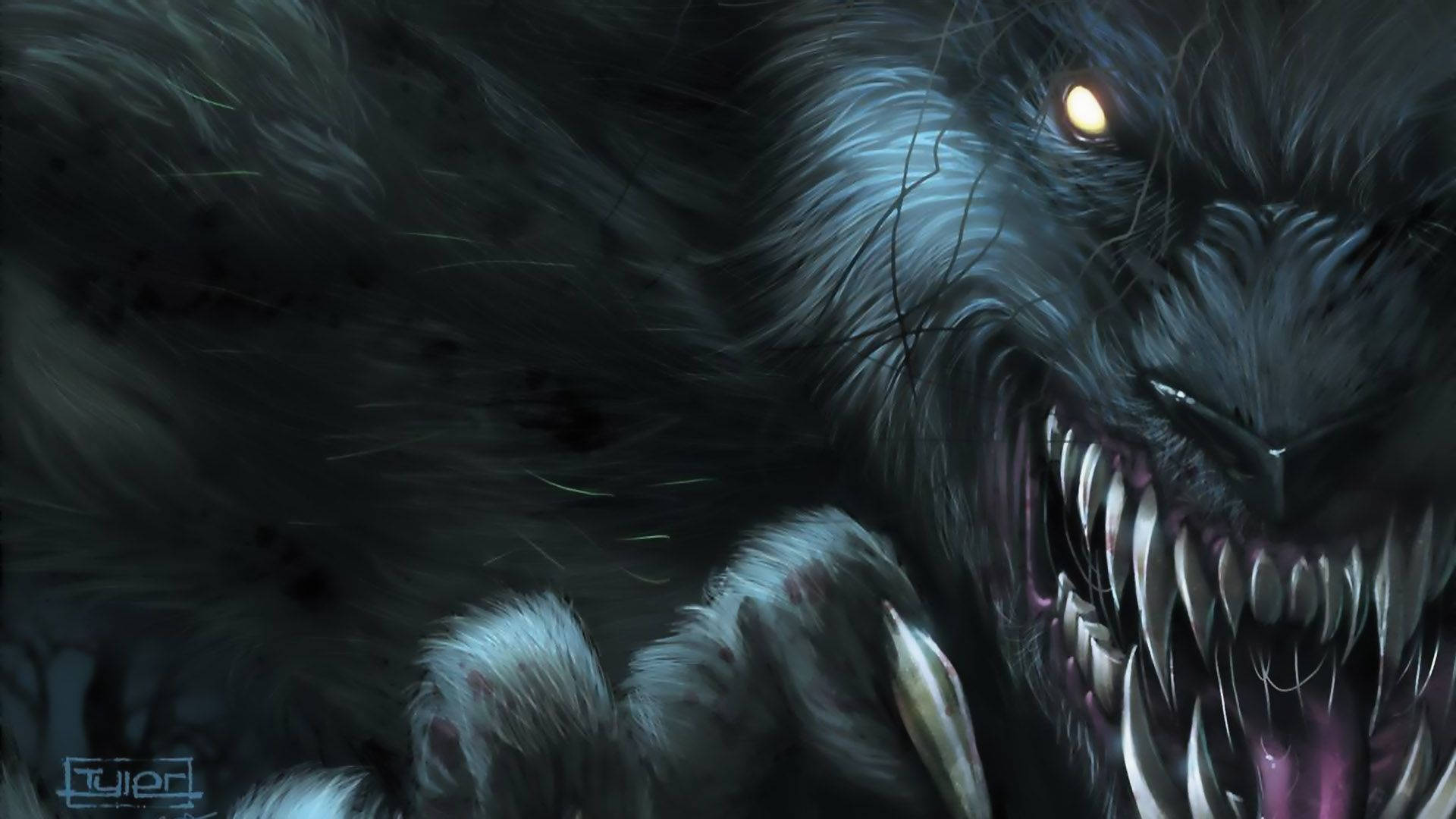 Close-up Werewolf Cartoon Artwork Background