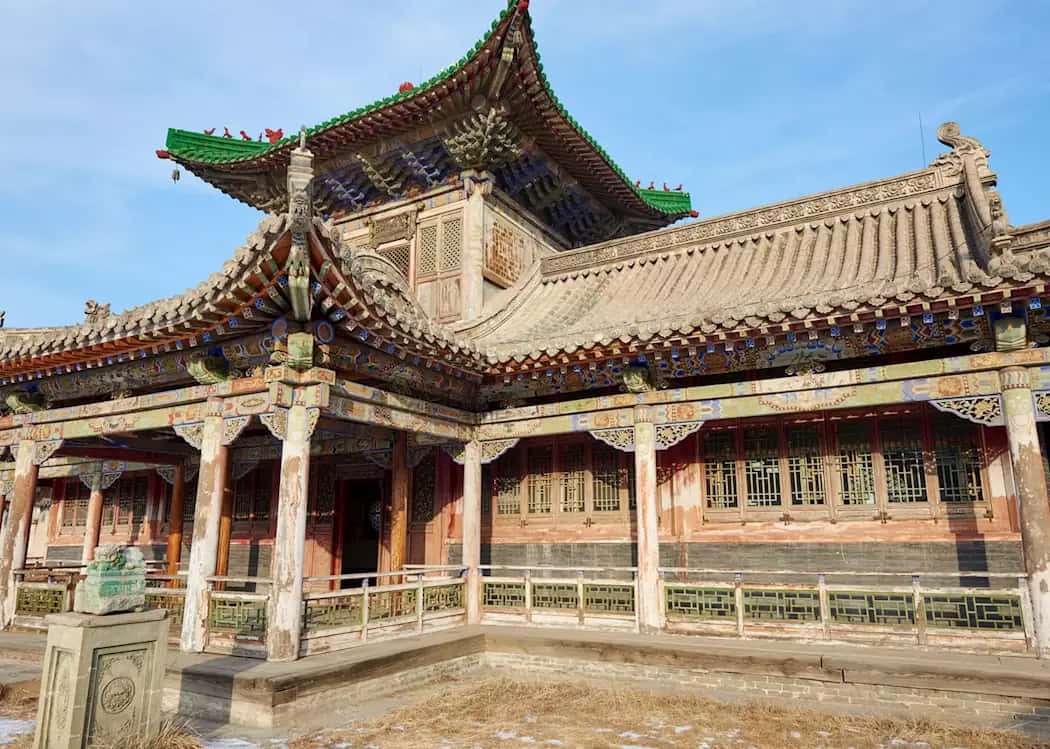 Close-up Winter Palace Of The Bogd Khan Museum Background