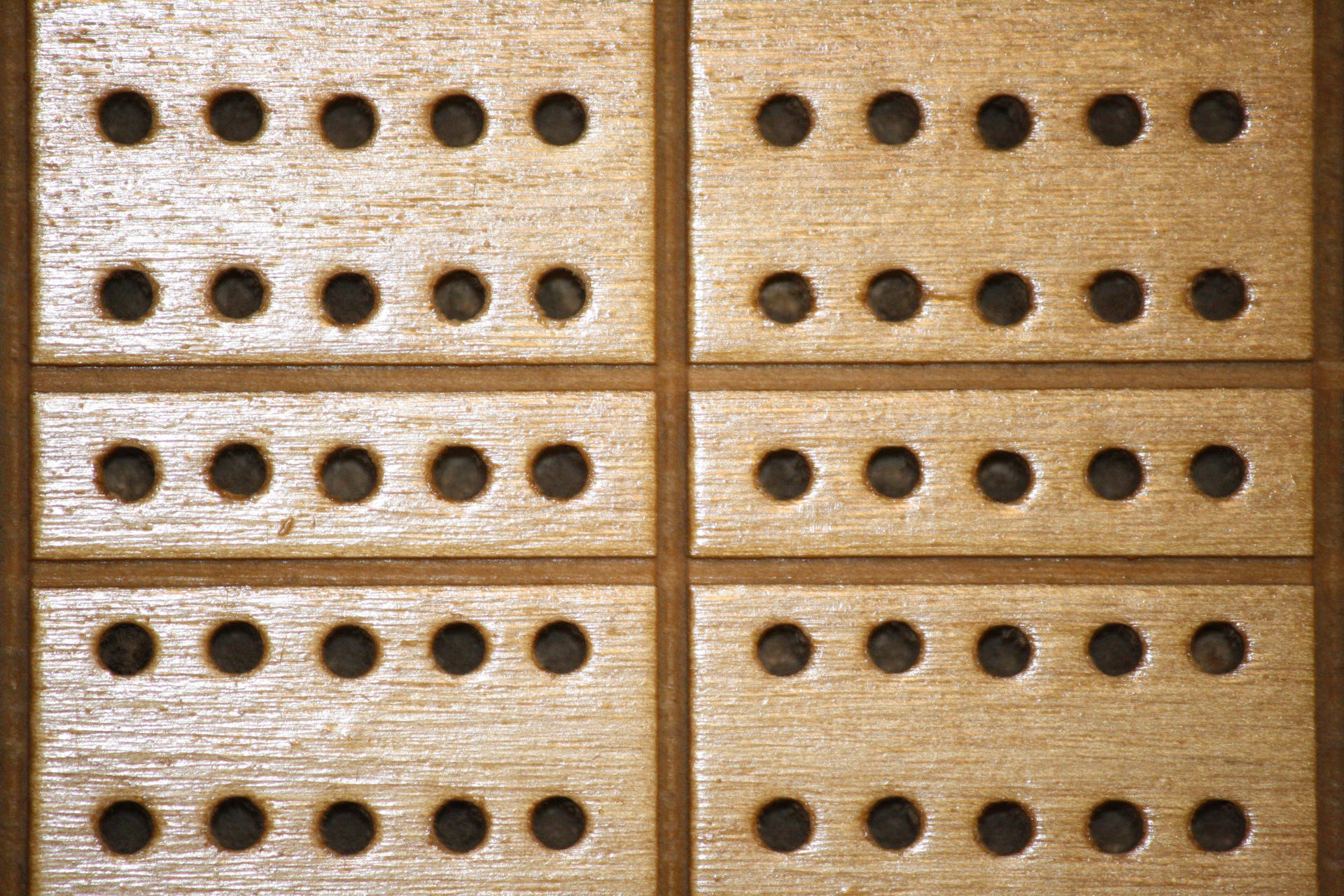 Close Up Wooden Cribbage Holes