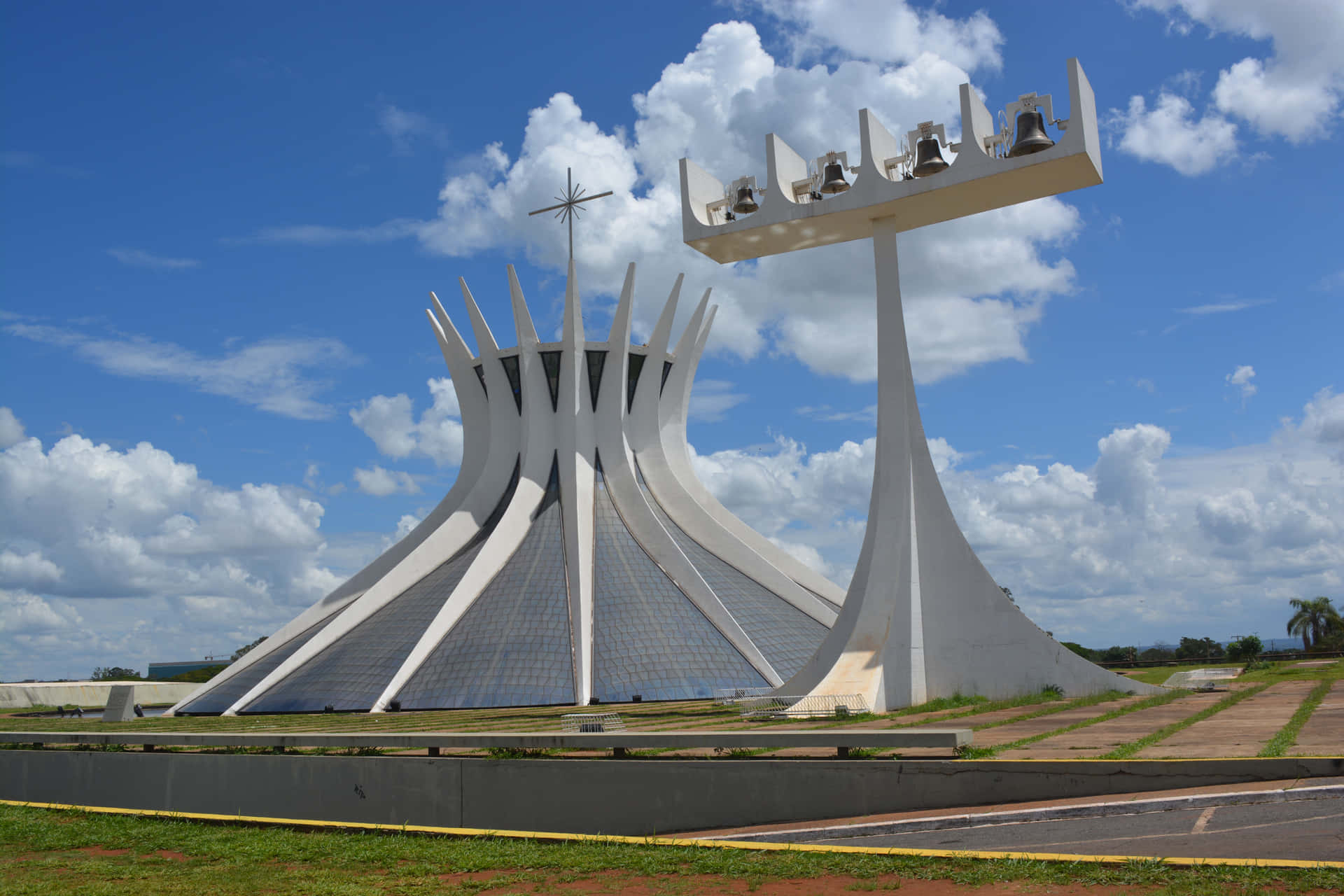 Close View Of Cathedral Of Brasilia Bells Background