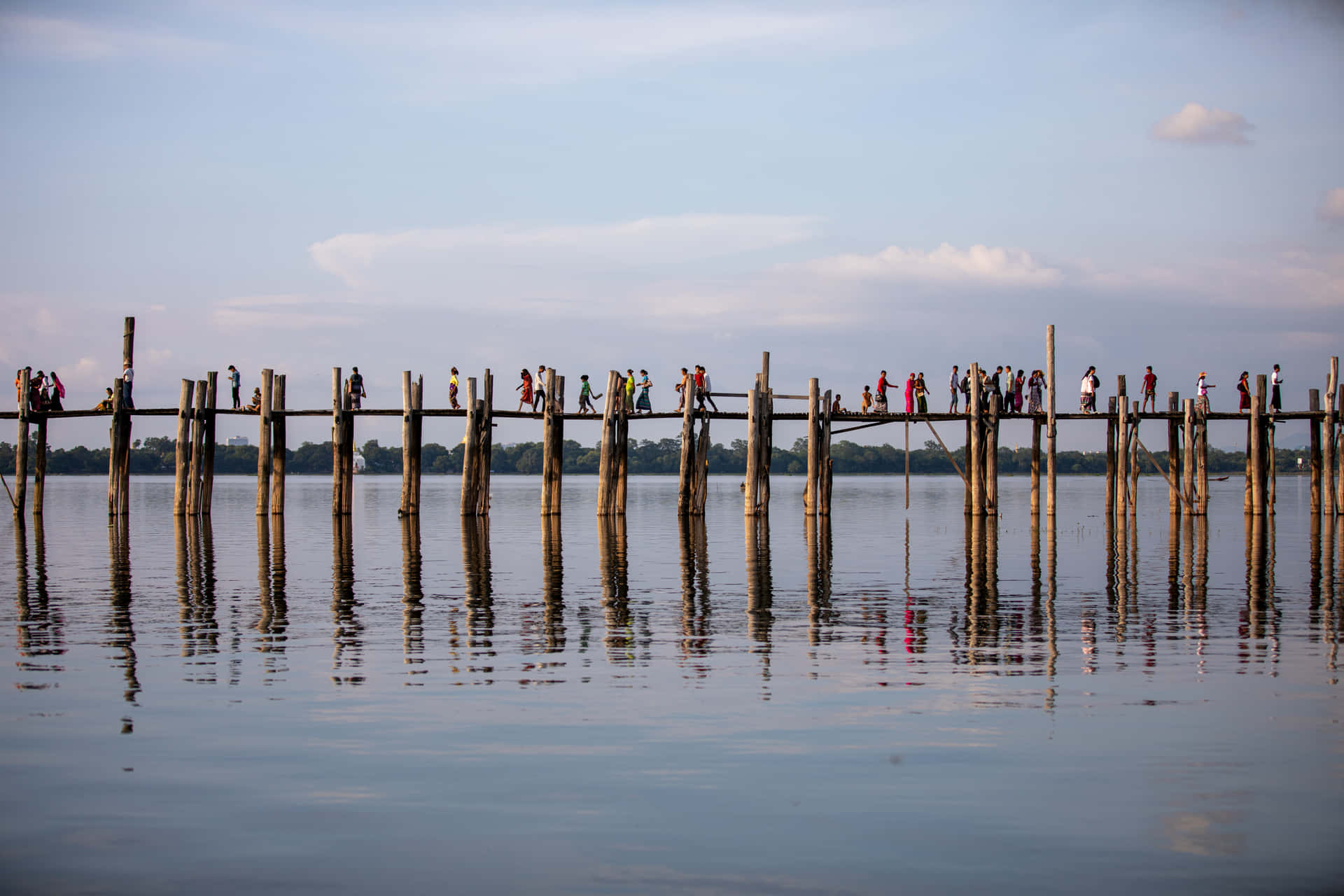 Closer Look At The U Bein Bridge In Mandalay