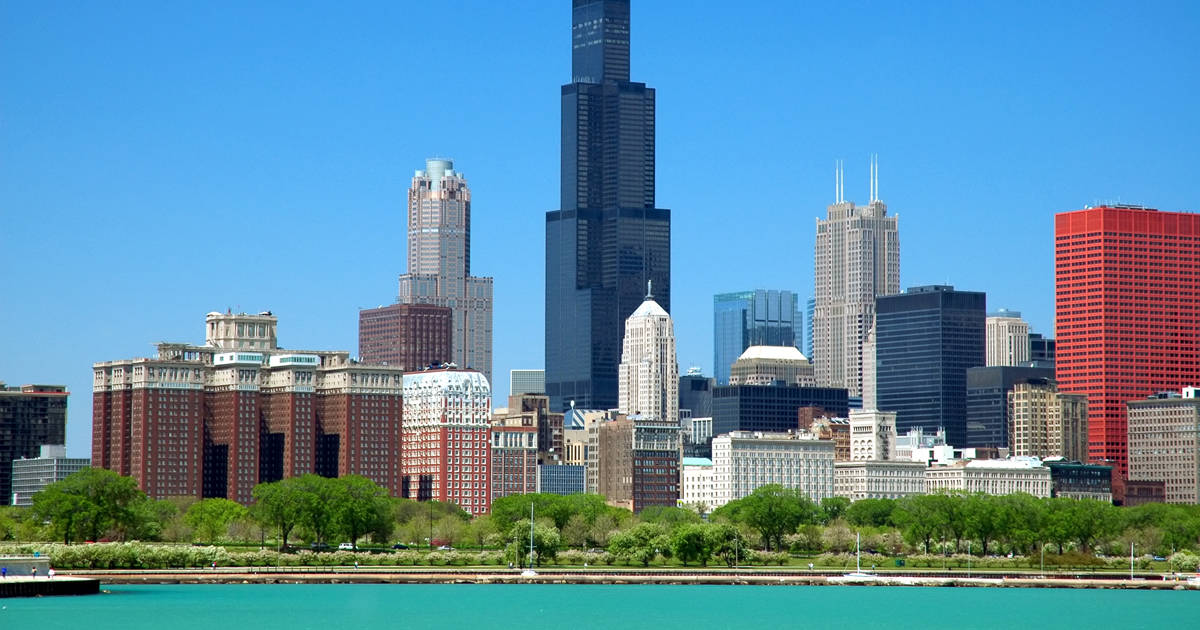 Closer Look At The Willis Tower In Chicago, Illinois