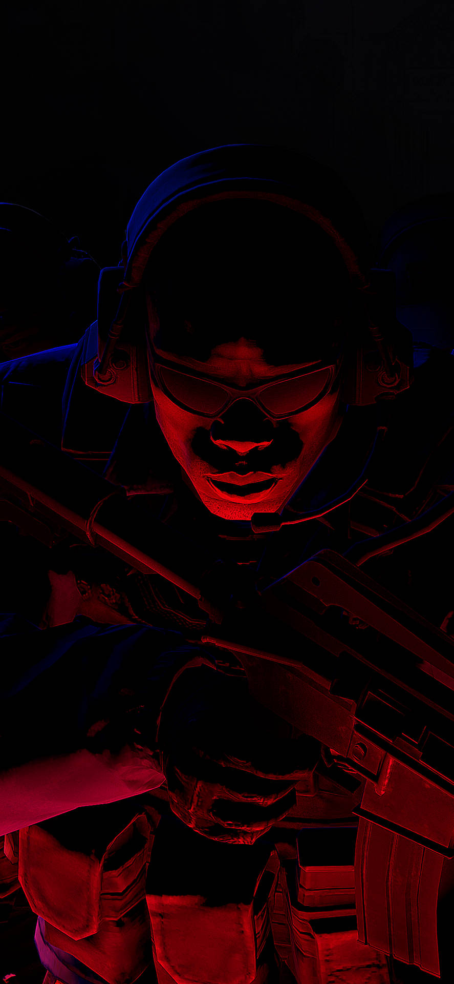 Closeup Cs Go Soldier In Red Iphone Background
