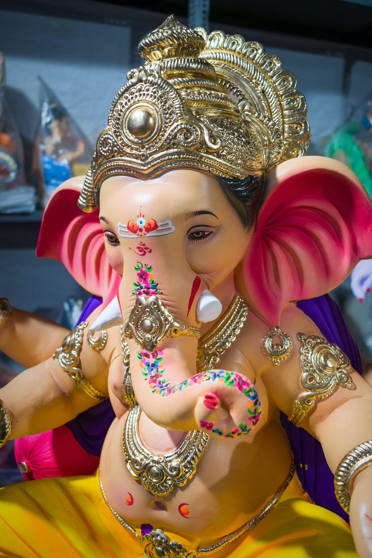 Closeup Of Ganesh Mobile Background