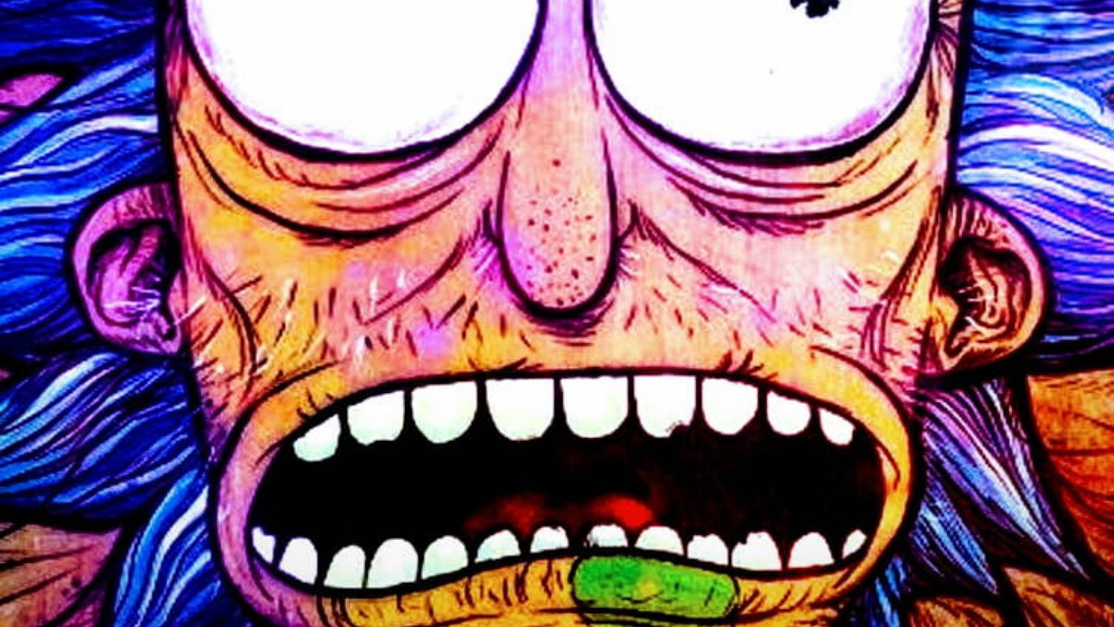 Closeup Rick And Morty Trippy Image Background
