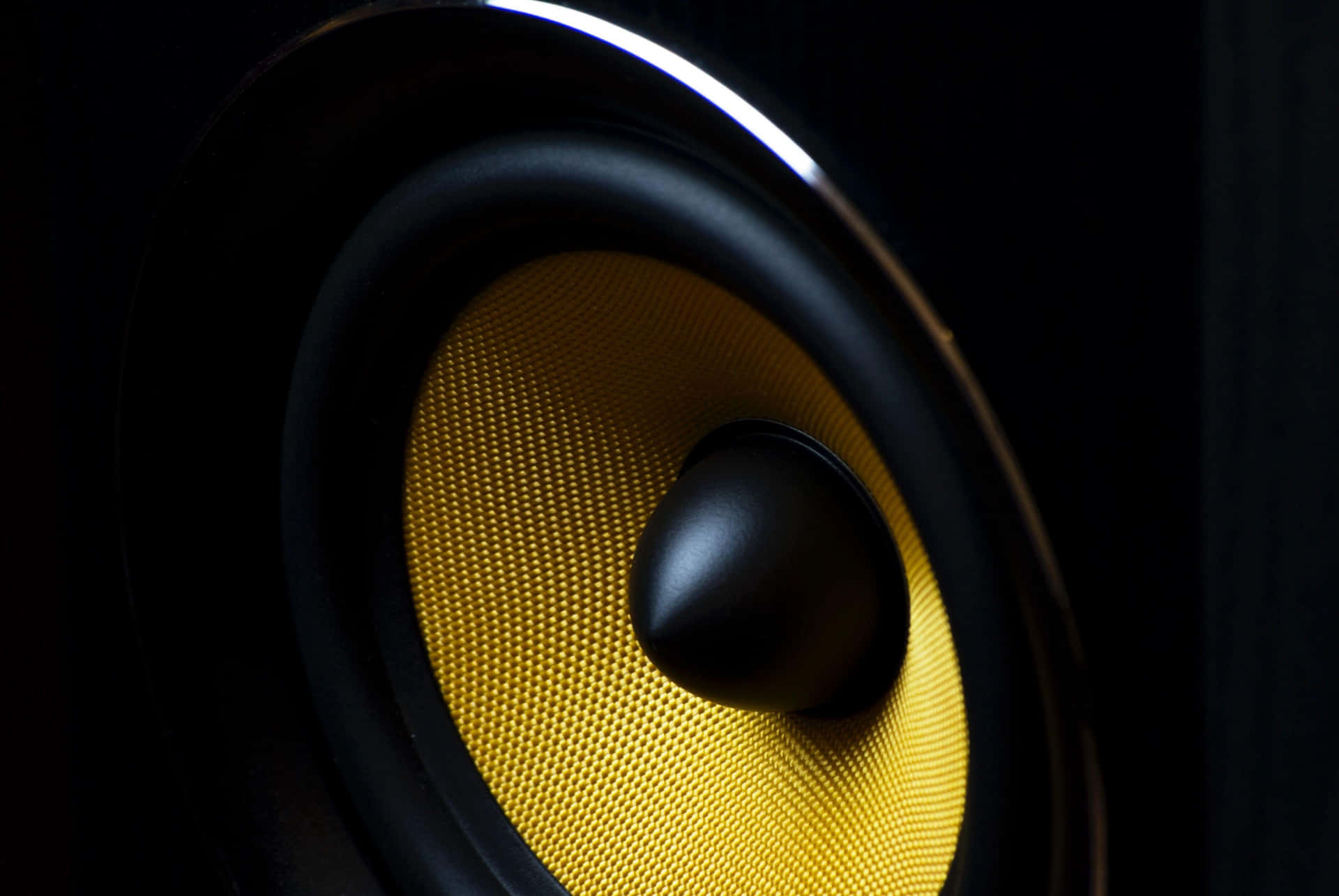 Closeup Yellow Speaker Cone