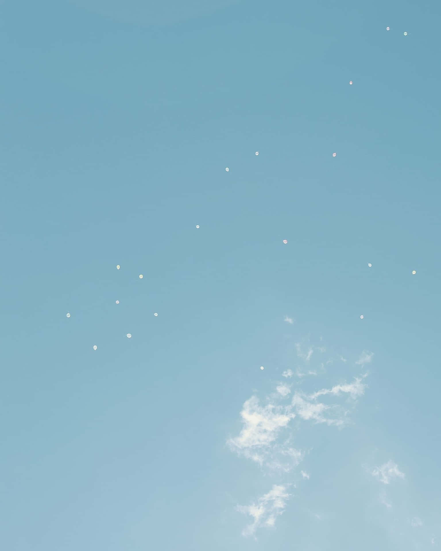 Cloud And White Dots Aesthetic Light Blue Background