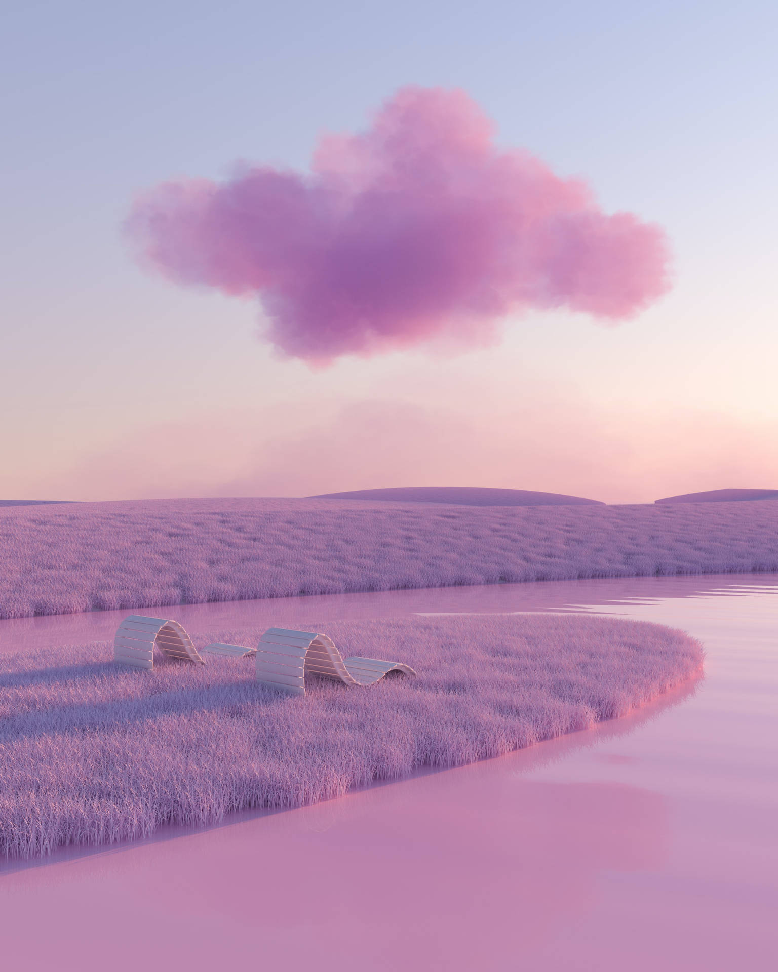 Cloud Background Pink Fields Background