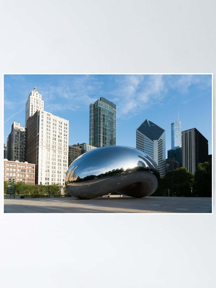 Cloud Gate Bean In Millennium Park Background