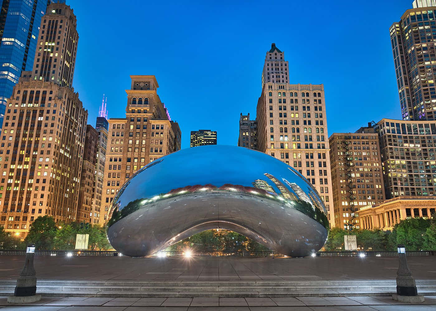 Cloud Gate Under The Blue Night Sky Background