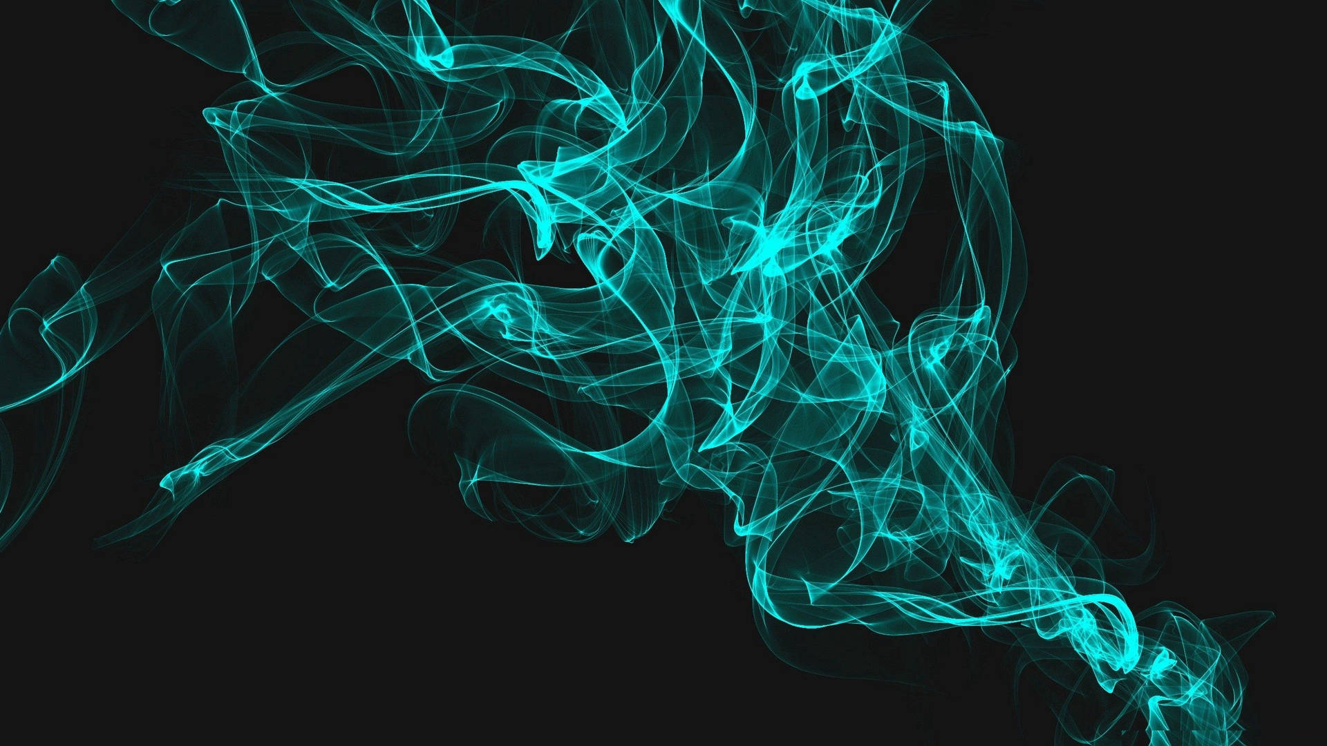 Cloud Of Mysterious Blue-green Smoke Background