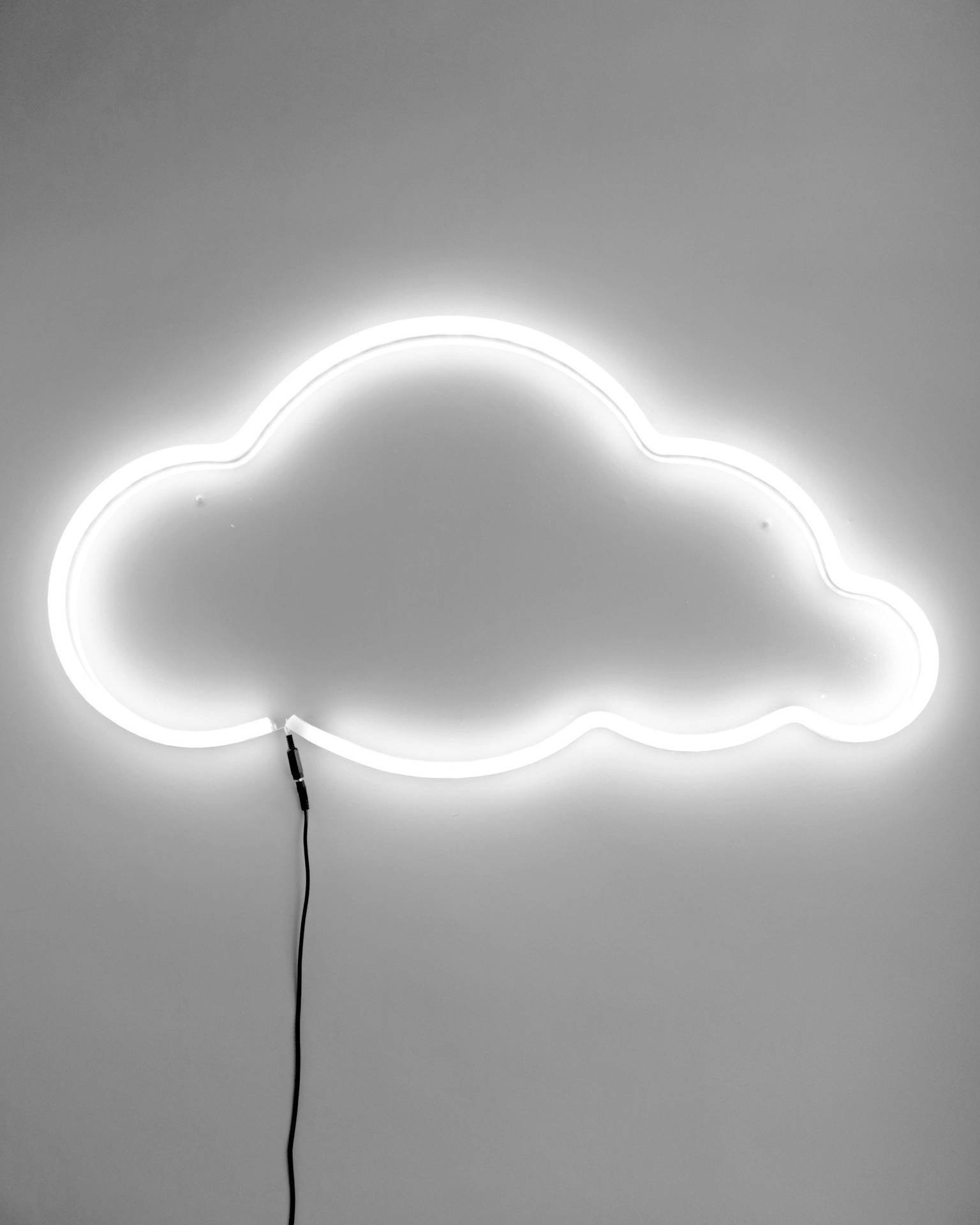 Cloud White Neon Aesthetic Background