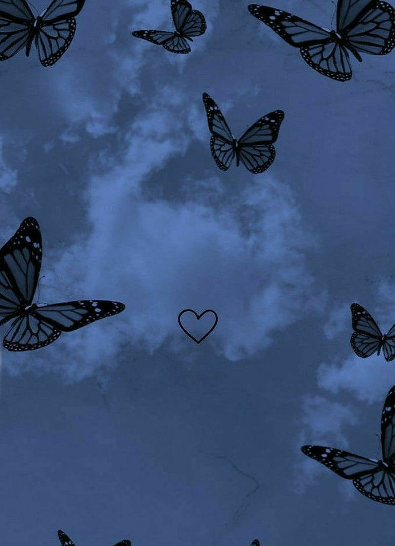 Clouds And Butterflies Pretty Aesthetic Background