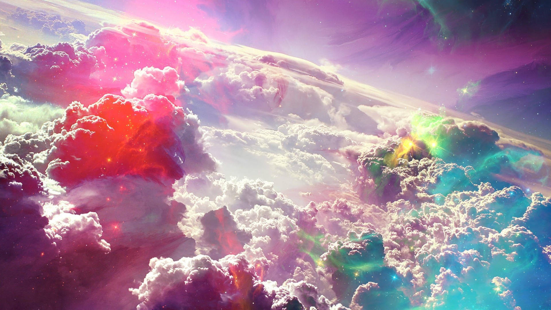Clouds Floating In Rainbow Galaxy