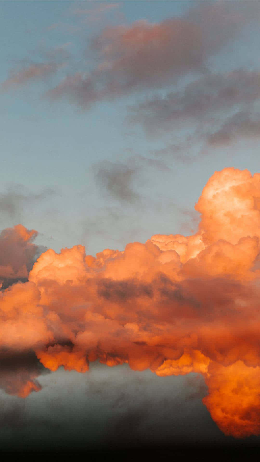 Clouds In Orange Aesthetic Phone Background