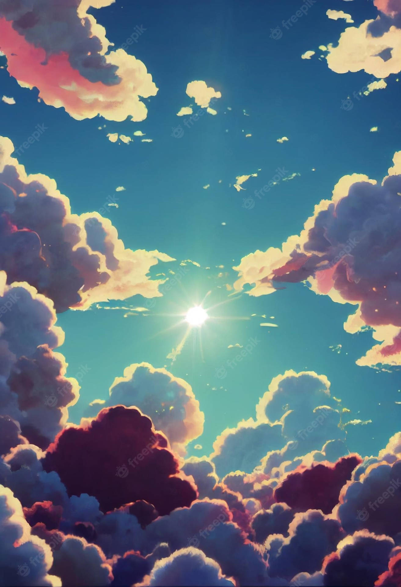 Clouds In The Sky With Sun Background