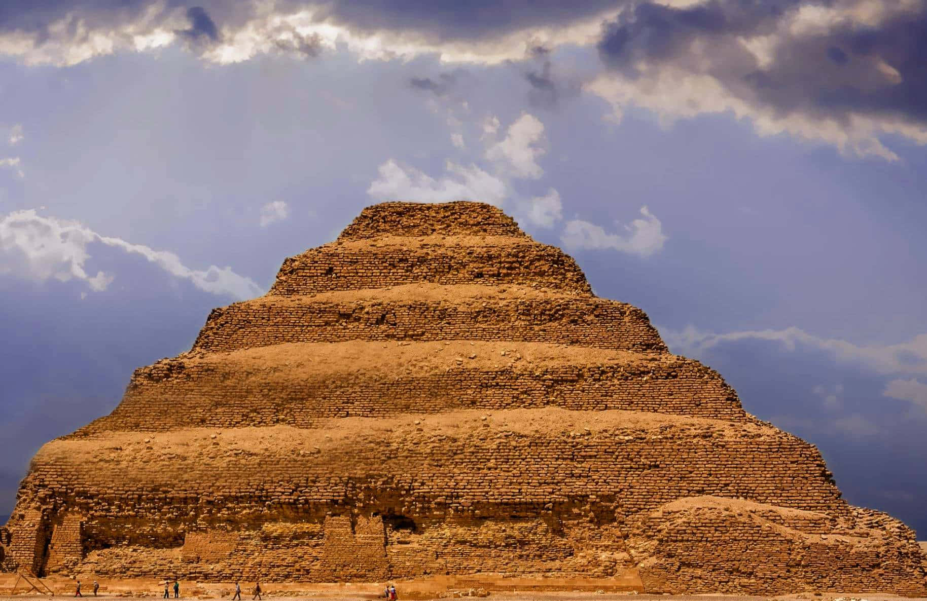 Clouds Over Saqqara Pyramid Background