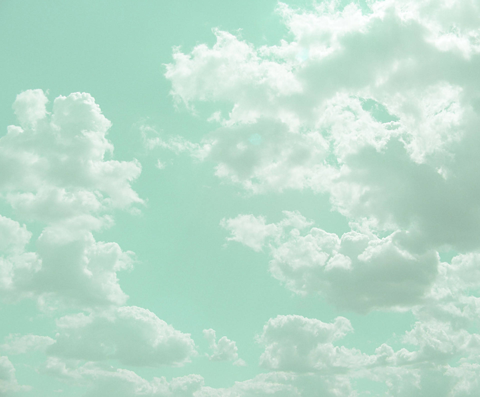 Clouds Pastel Green Background