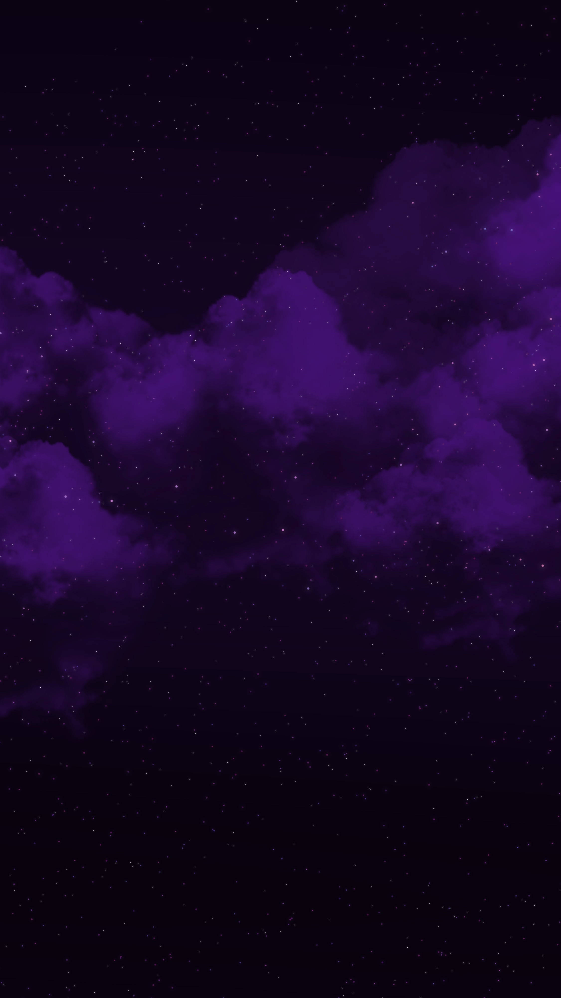 Cloudy Black And Purple Phone Background