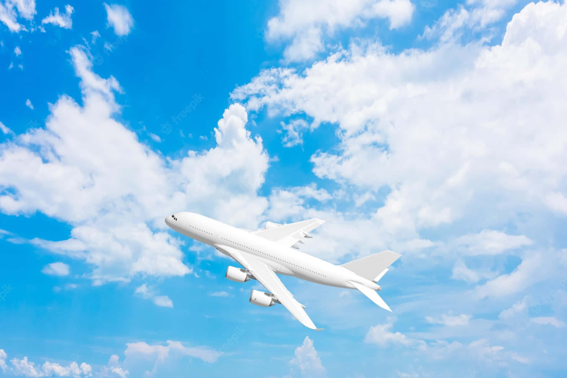 Cloudy Blue Sky Plane Background