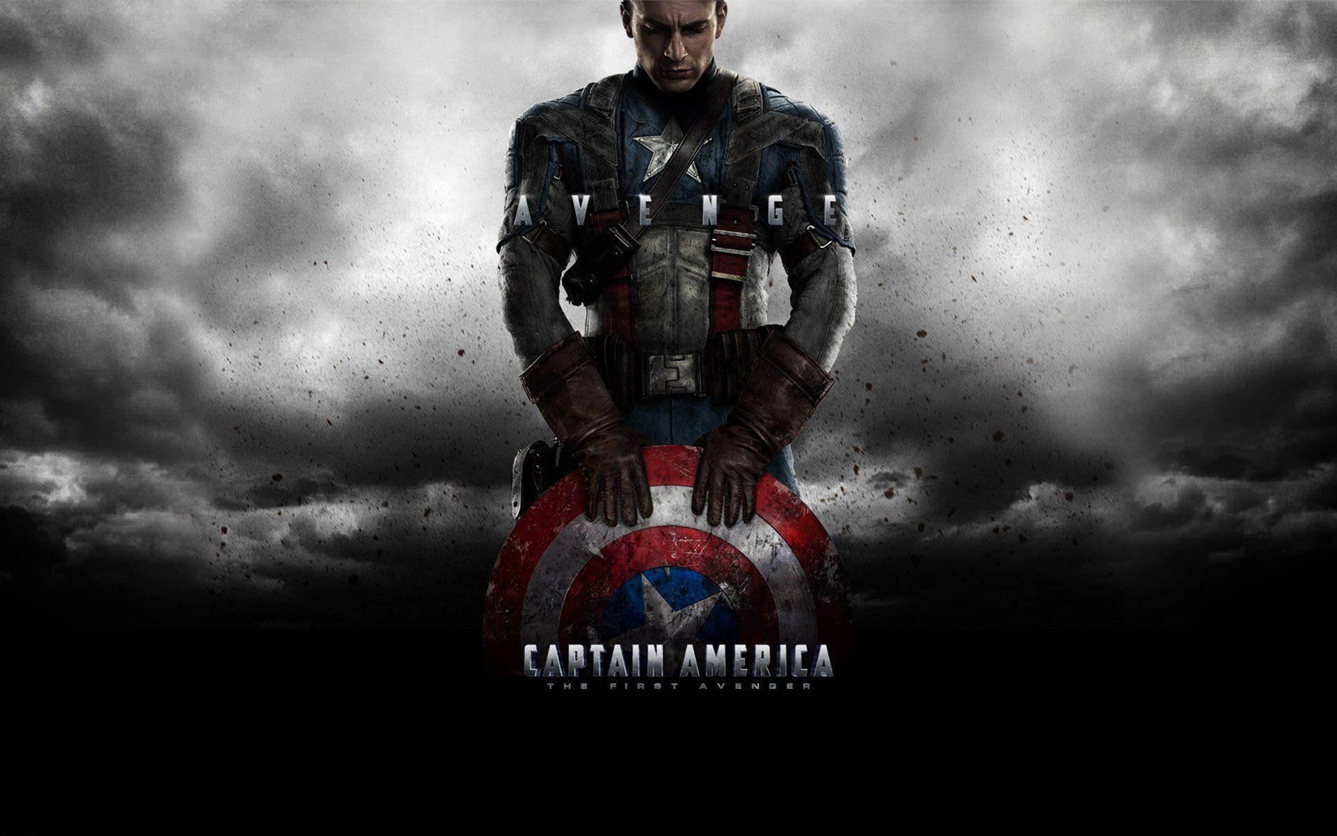 Cloudy Captain America Shield Background