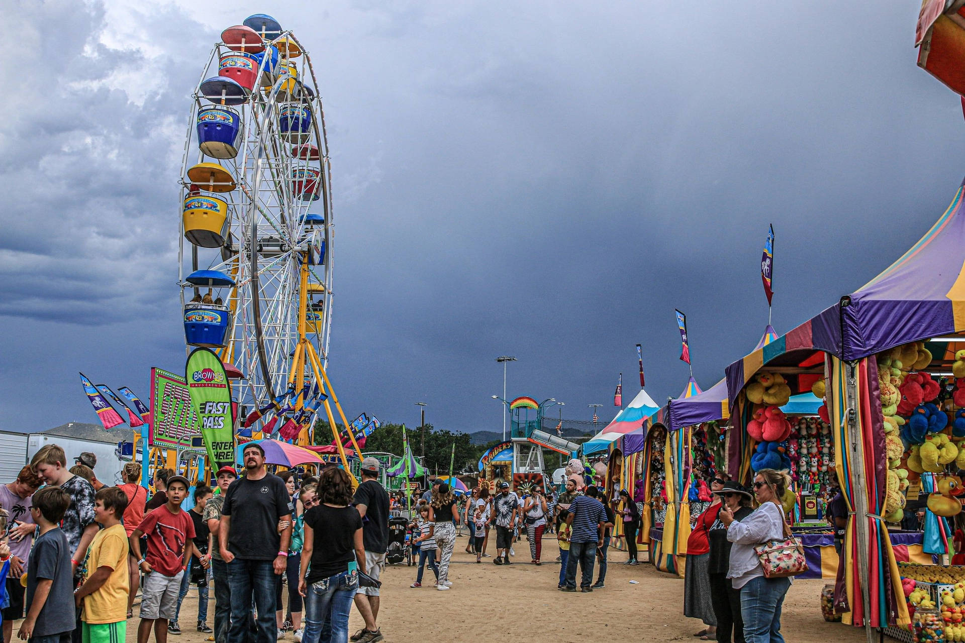 Cloudy Day At The Fair Background