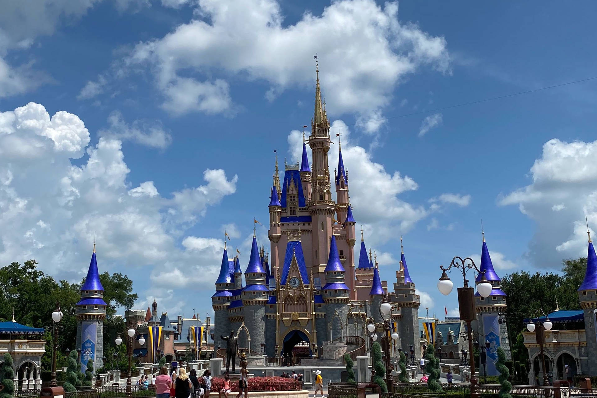 Cloudy Day Disney Castle Background