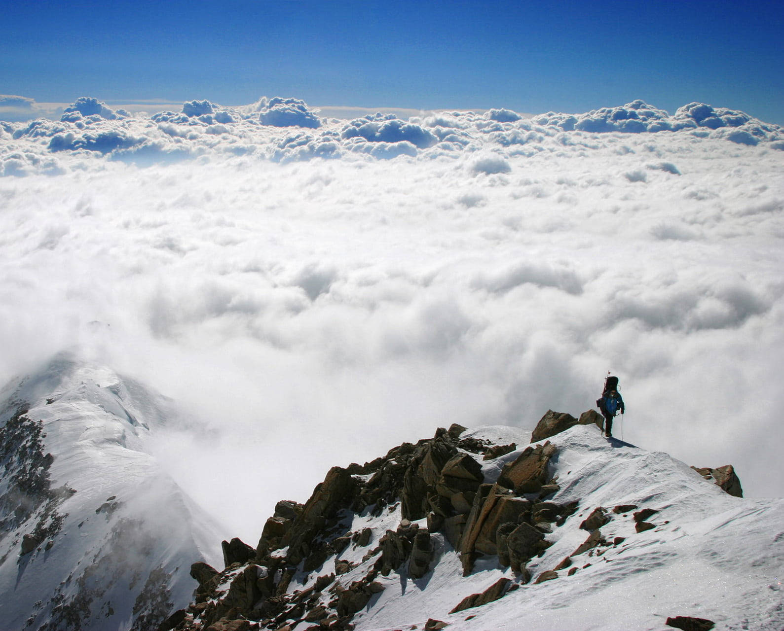 Cloudy Denali Peak Background
