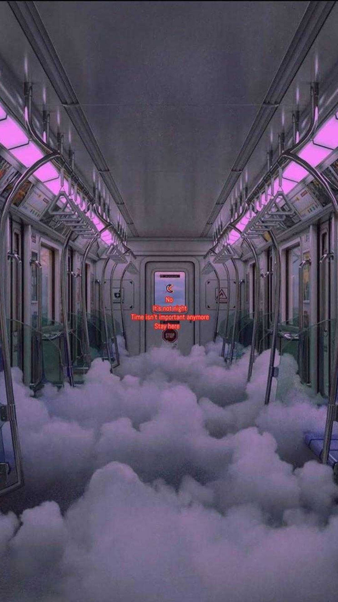 Cloudy Dreamcore Train Background
