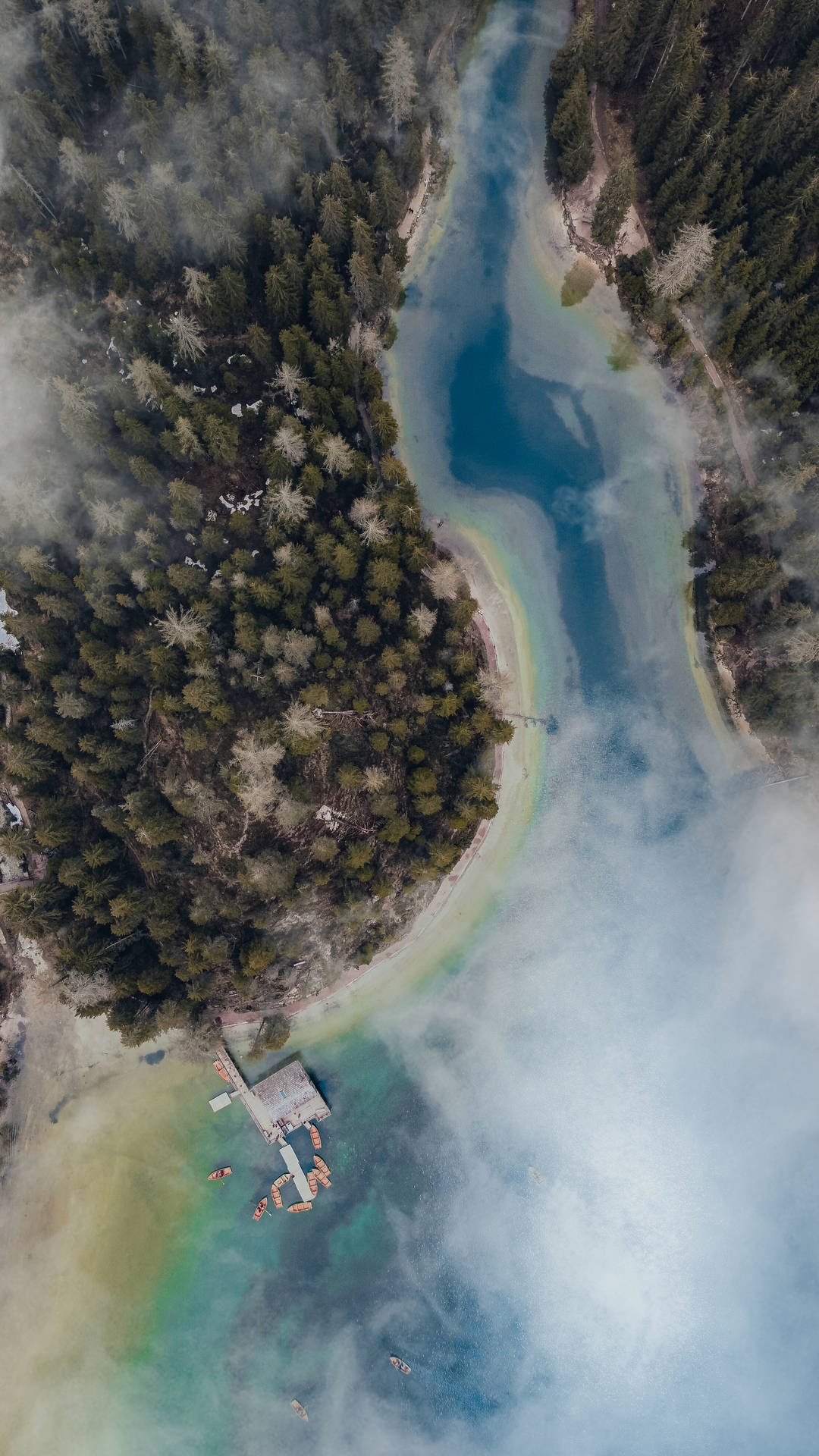 Cloudy Editing On Braies Lake