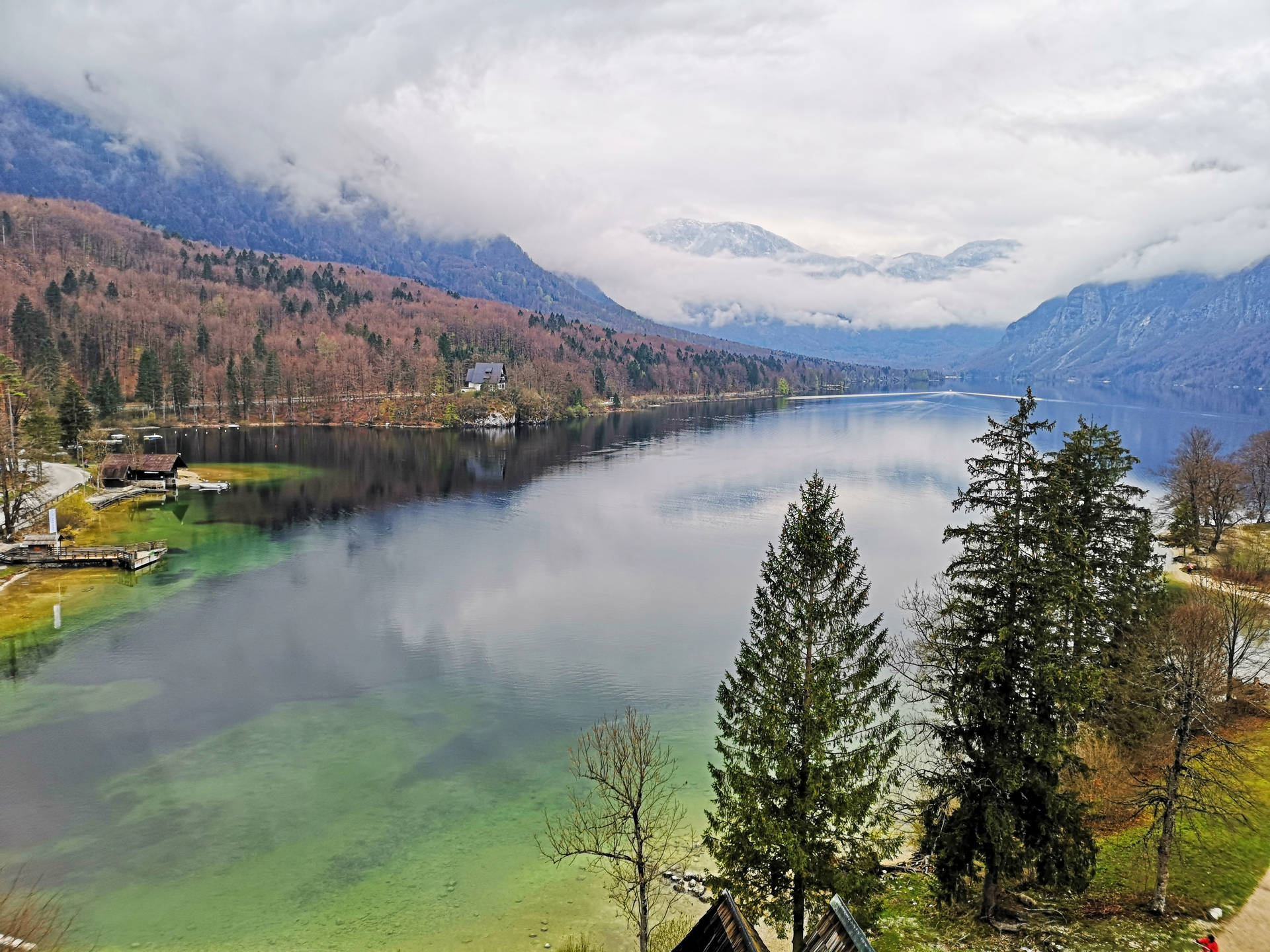 Cloudy Lake Bohinj Slovenia