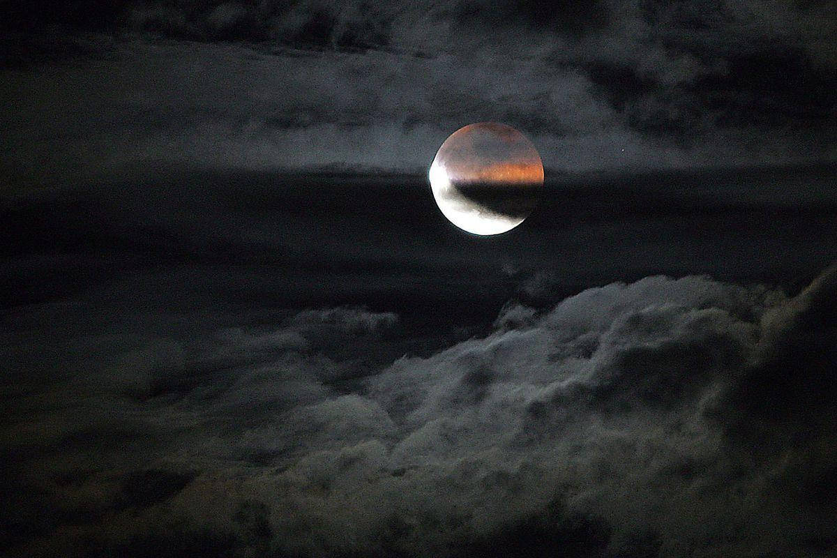 Cloudy Lunar Eclipse Background