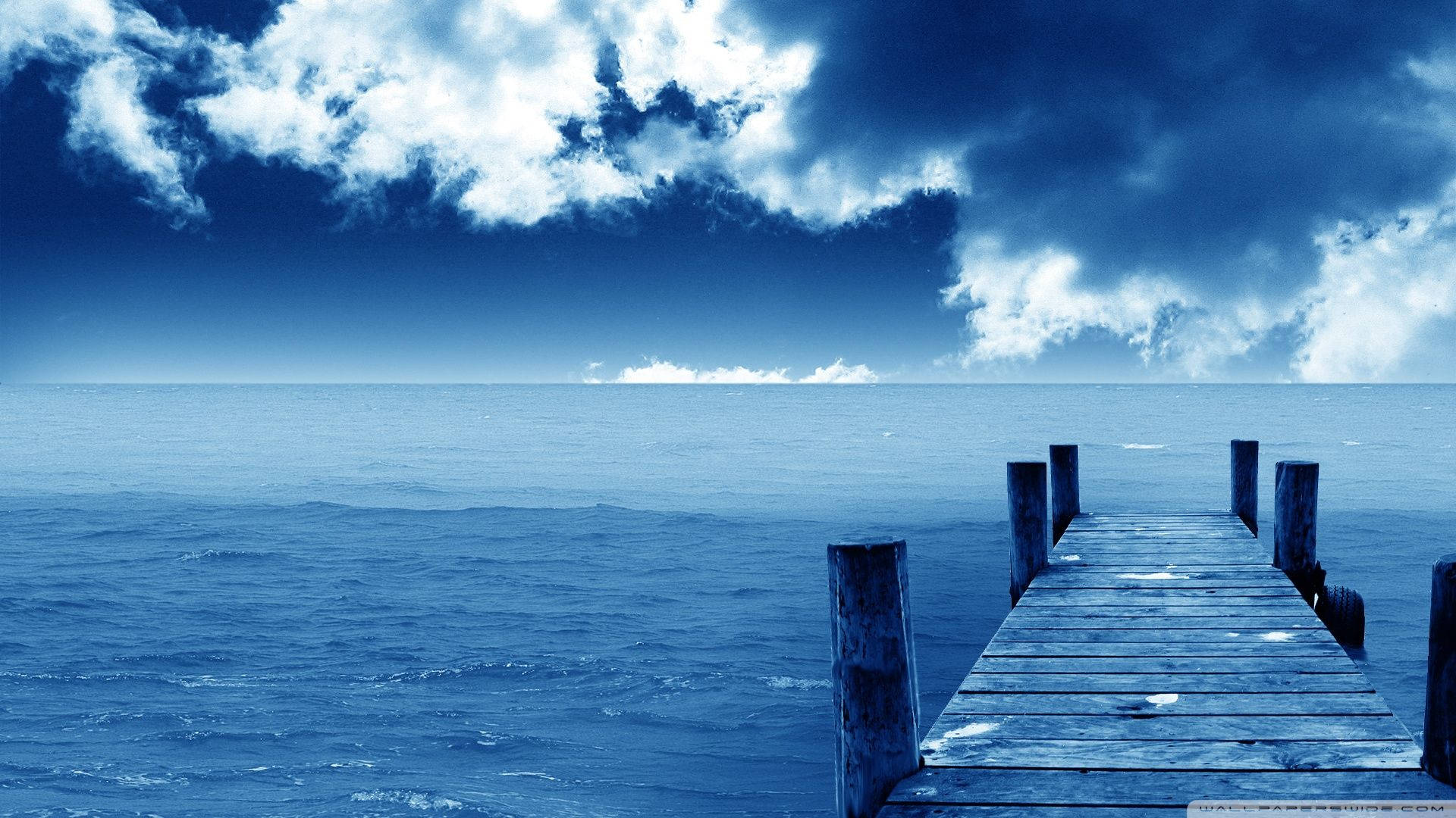 Cloudy Ocean Desktop Background