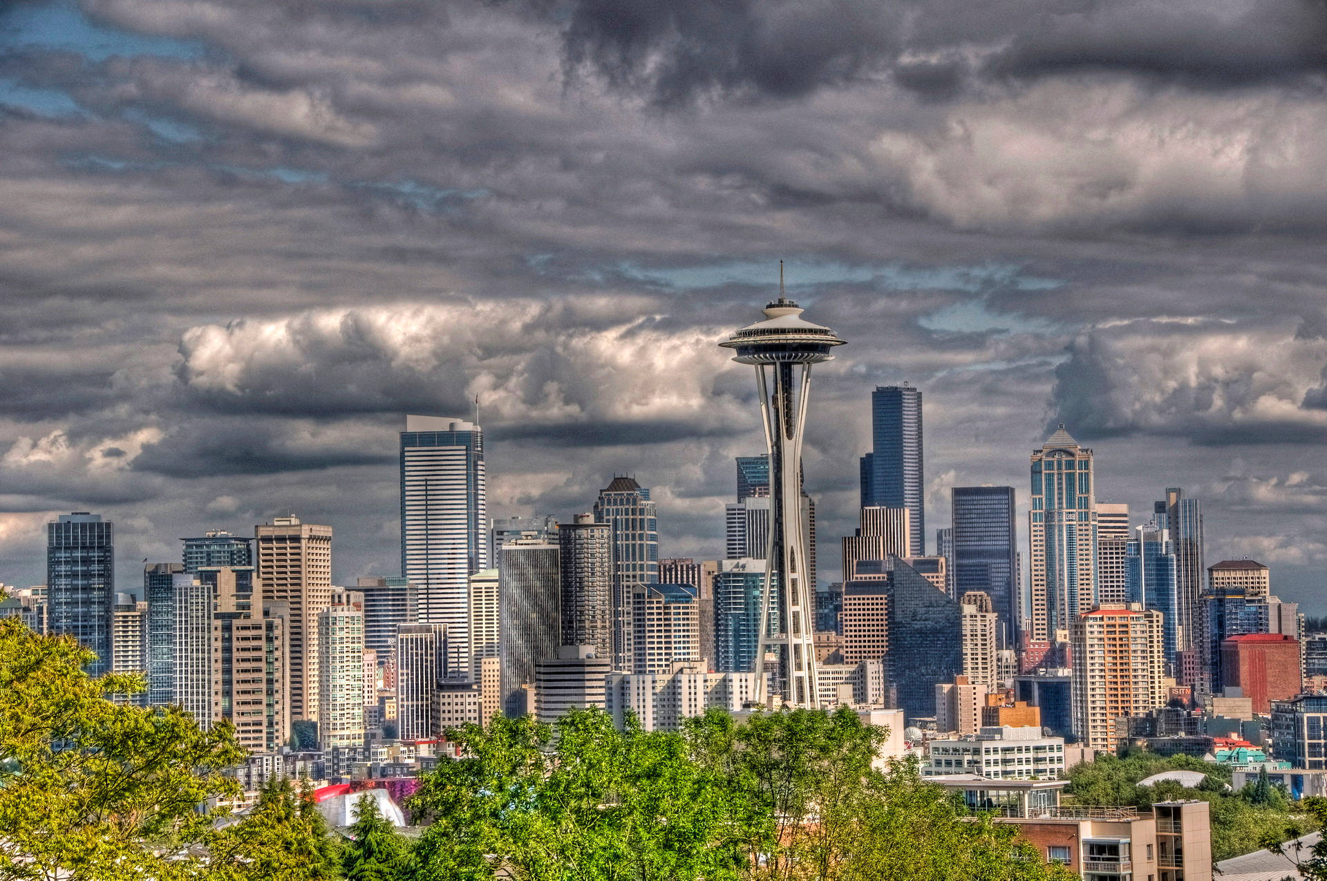 Cloudy Seattle 4k Background
