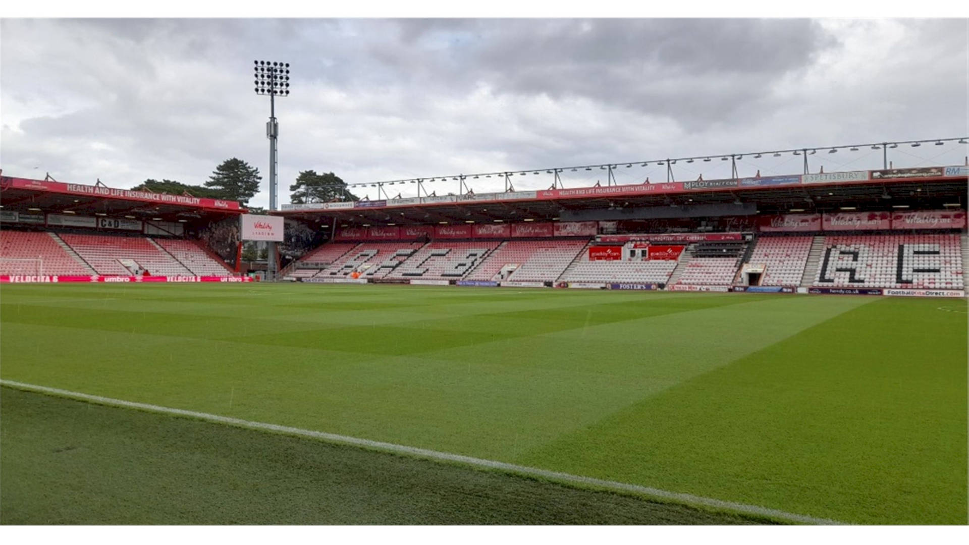 Cloudy Skies Over The Afc Bournemouth Stadium Background