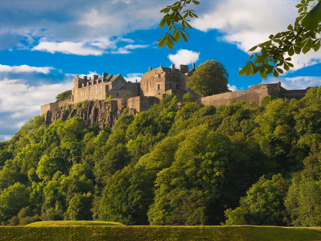 Cloudy Sky Above Sterling Castle Background