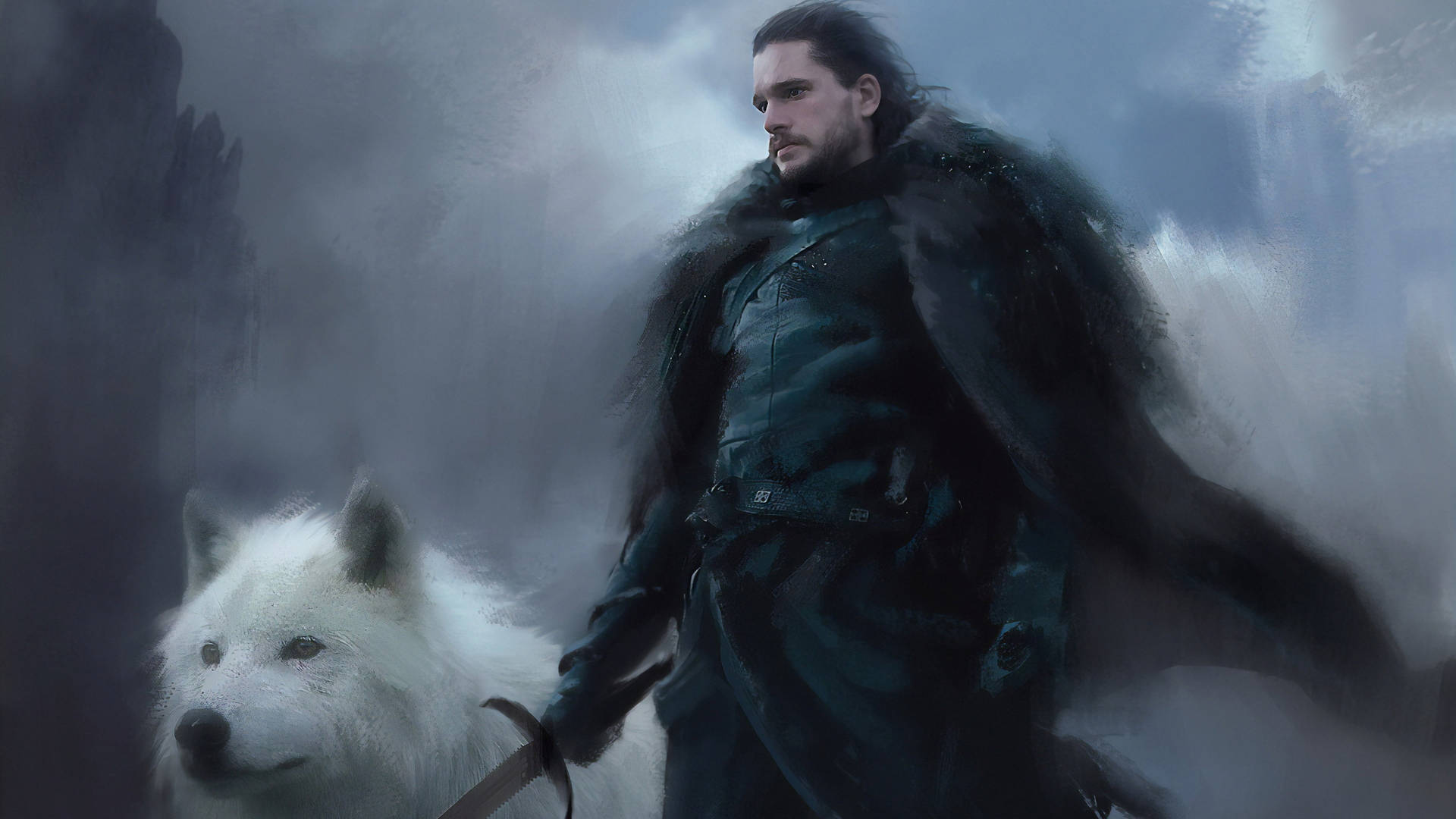 Cloudy Sky Jon Snow Game Of Thrones Background