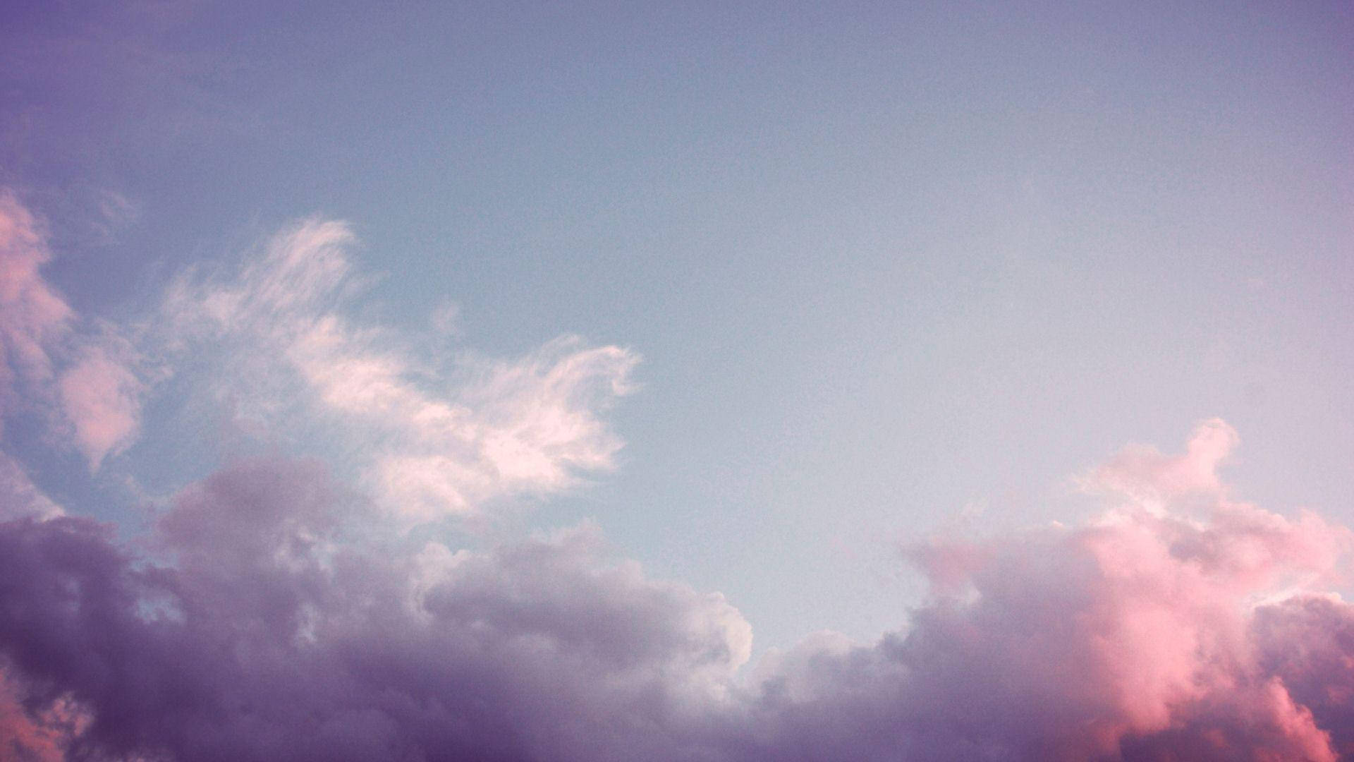 Cloudy Sky Pastel Aesthetic Tumblr Laptop Background