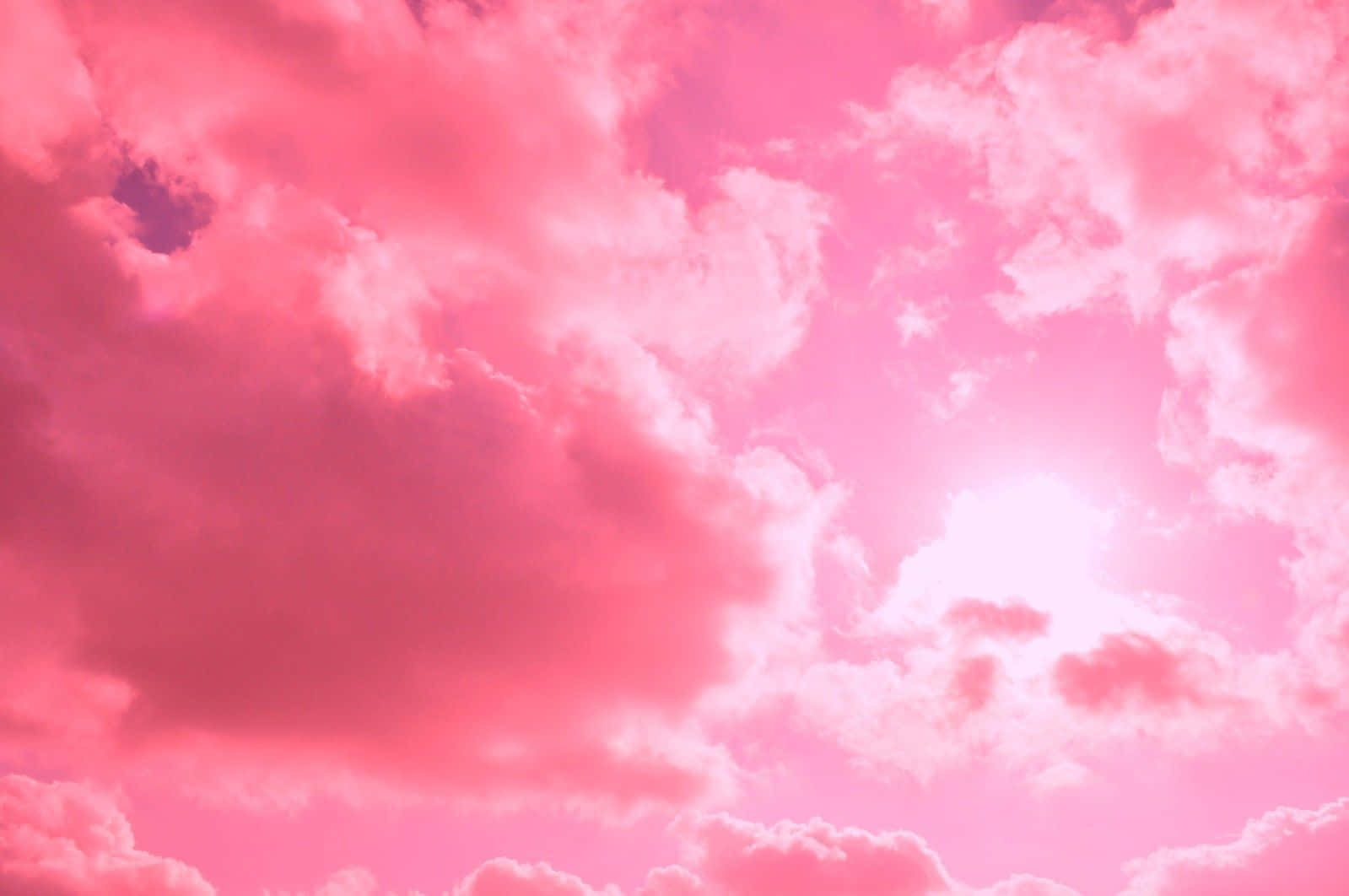 Cloudy Sky Pastel Pink Aesthetic Computer Background