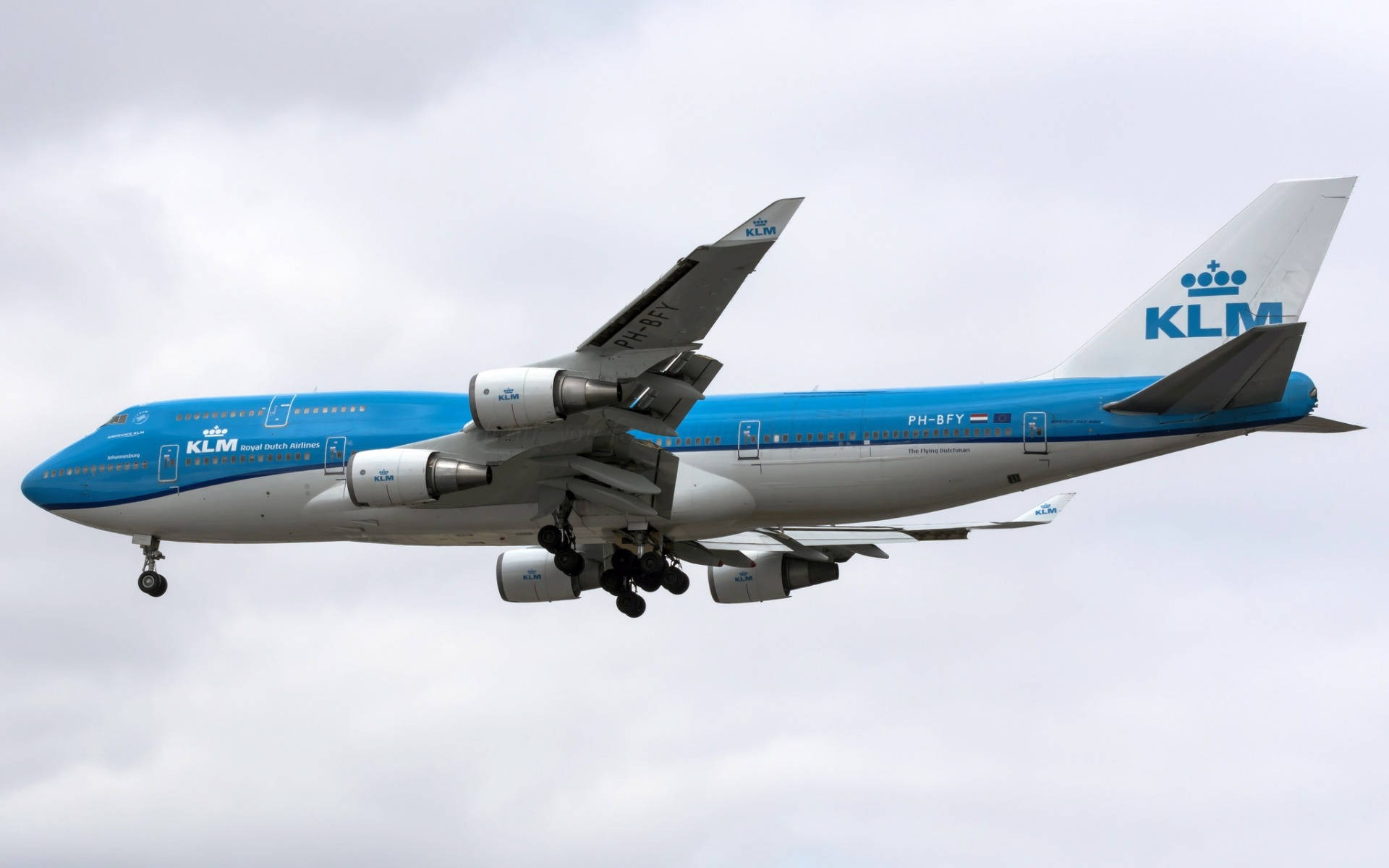 Cloudy Sky With Klm Aircraft Background