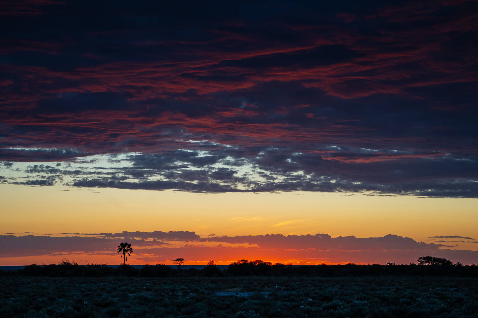 Cloudy Sunset In Namibia Background