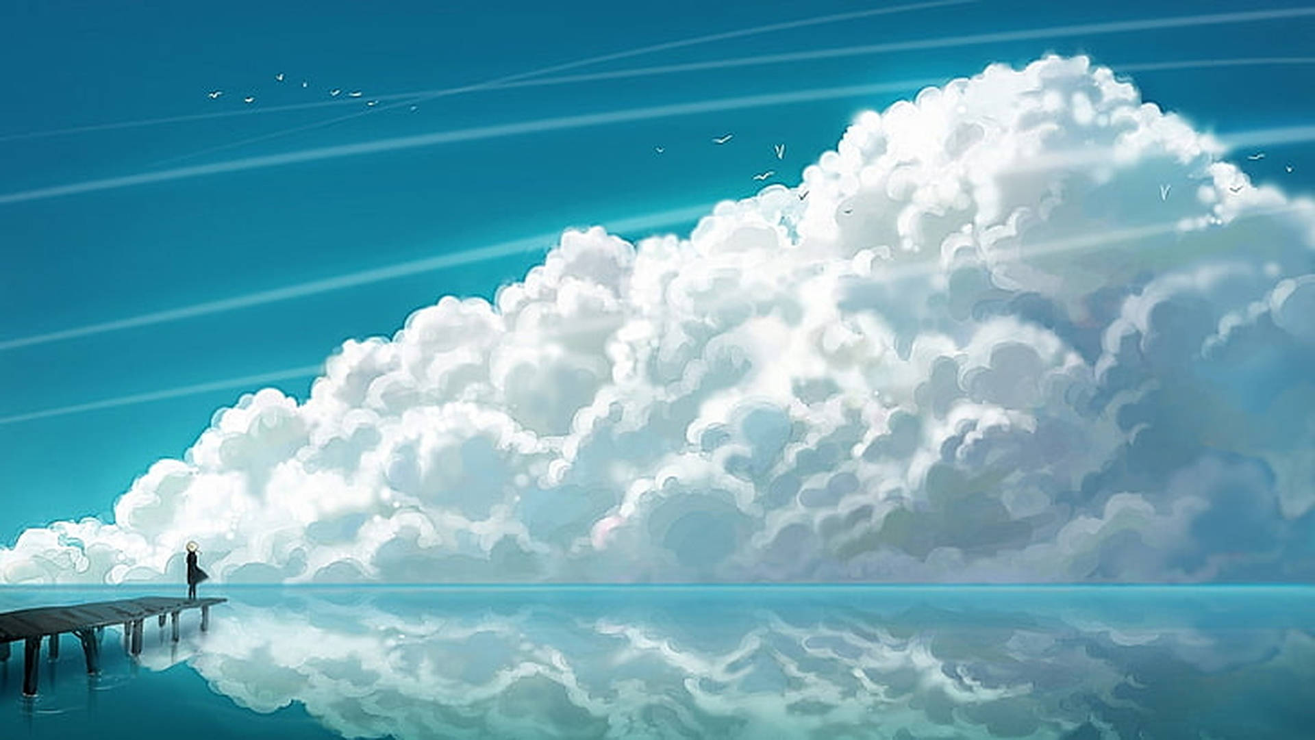 Cloudy Weather Digital Illustration Background