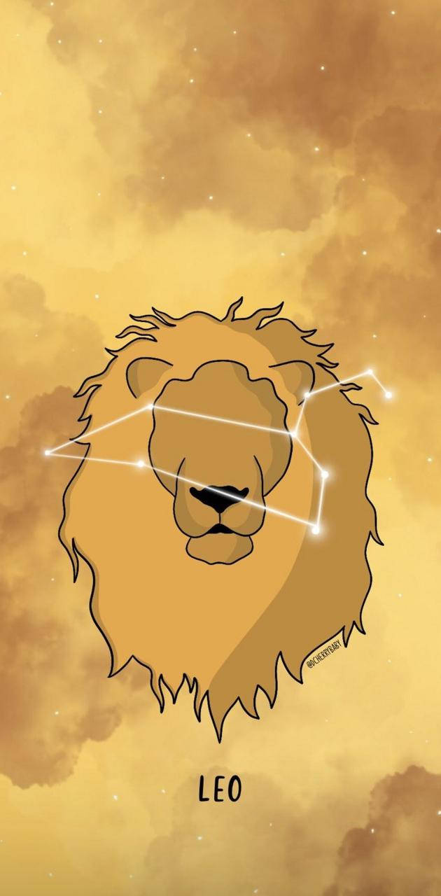 Cloudy Yellow Leo Lion Background