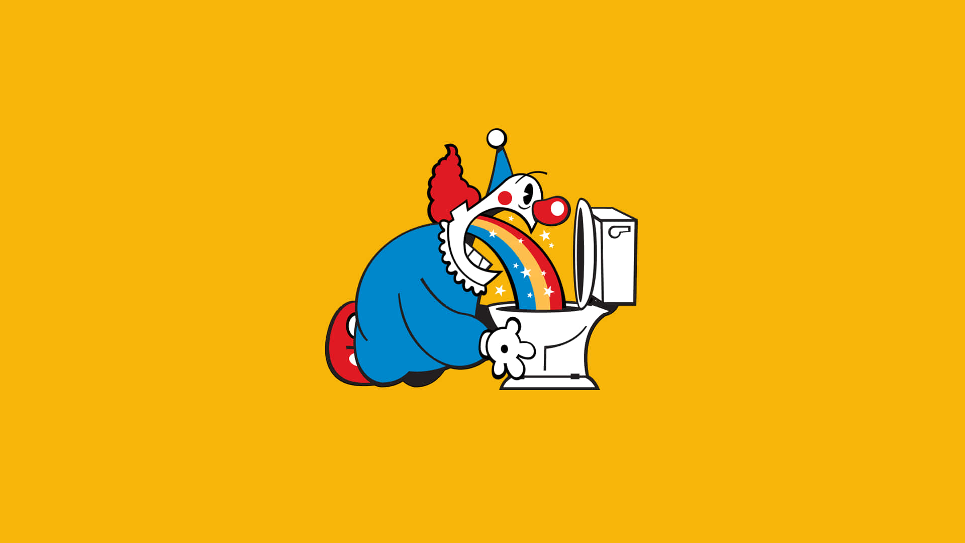 Clown Vomitingin Toilet Background
