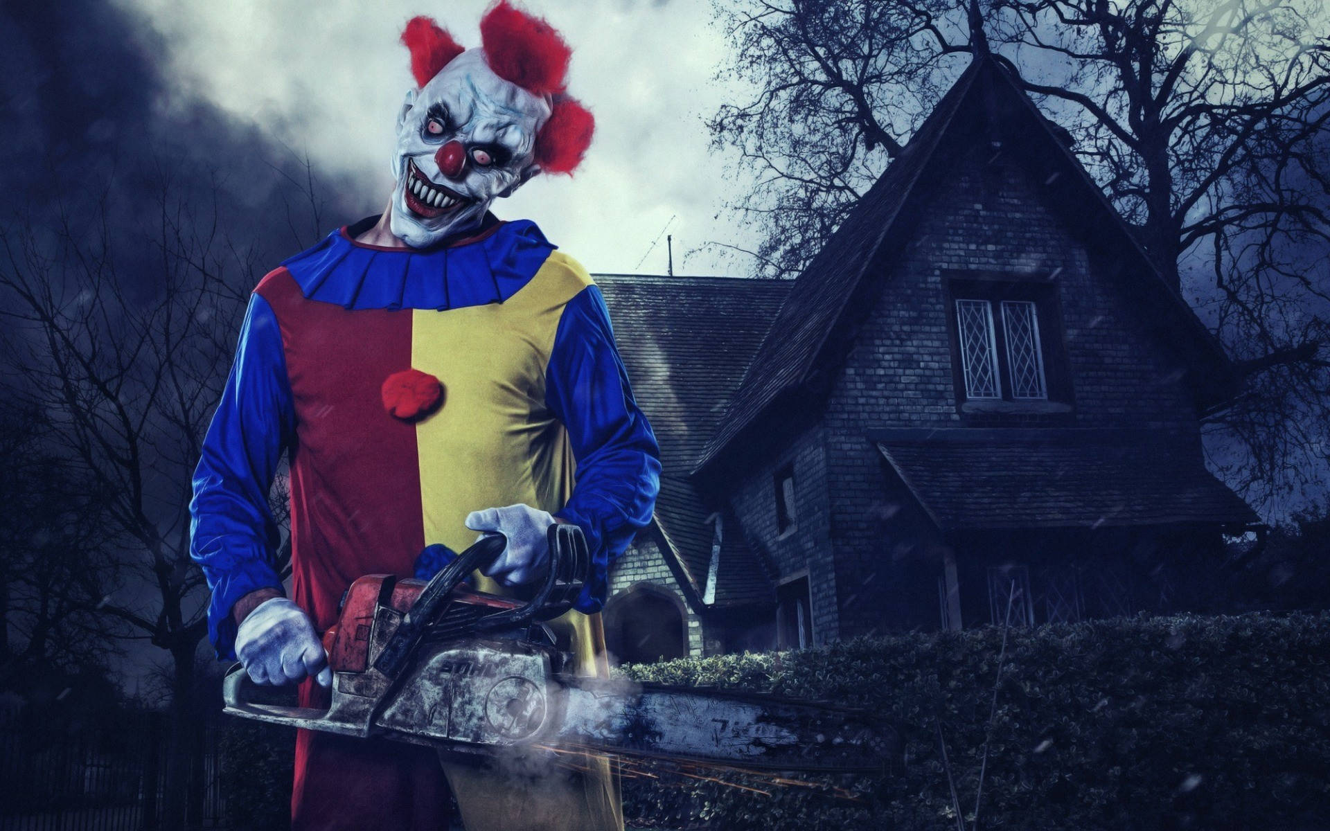 Clown With Chainsaw Background