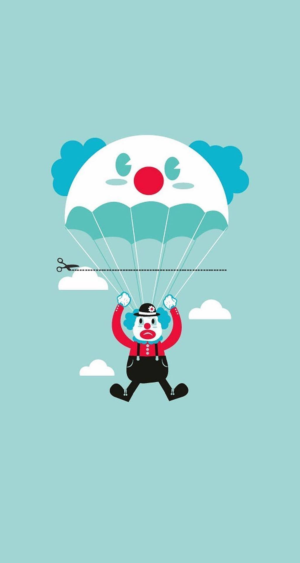 Clown With Parachute Background