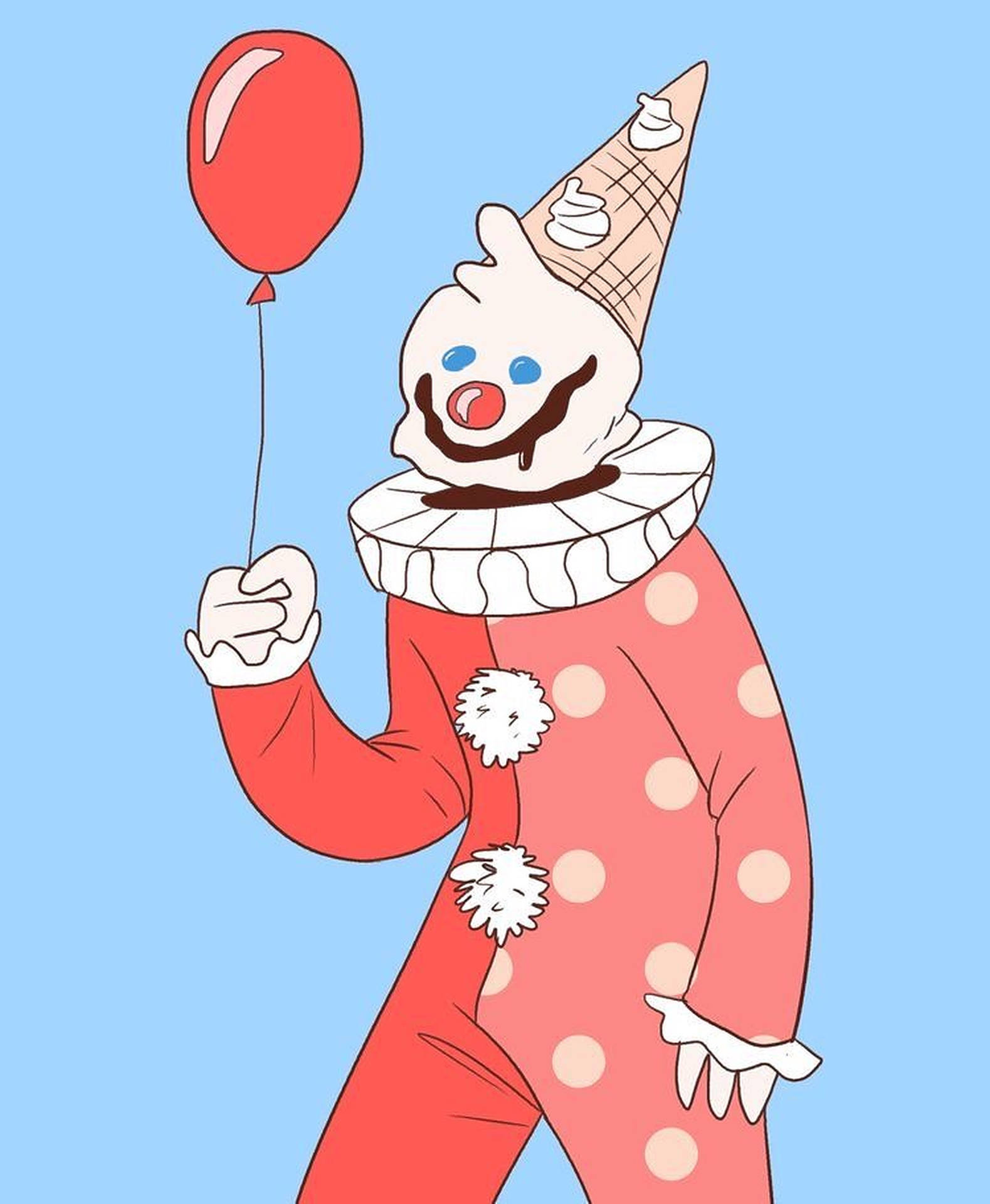 Clown With Red Balloon Background
